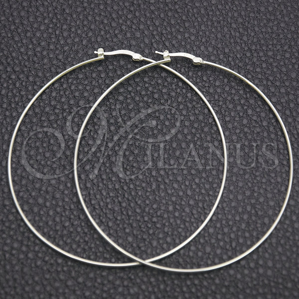 Sterling Silver Hoop Earrings — Large Hoop Hollow Design Polished 02. — main product view — SKU 147858 | Plata 925 aretes de aro — Large Hoop Hollow diseño pulido 02. — SKU 147858