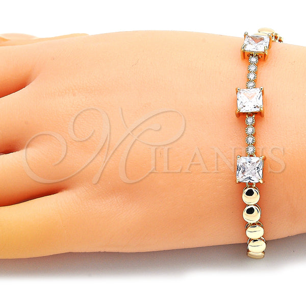 Gold Filled Bracelet — Fancy Bracelet with White Cubic Zirconia Polished 03. — alternate product view — SKU 147860 | Oro Laminado brazalete — elegante Bracelet with blanco Cubic Zirconia pulido 03. — SKU 147860