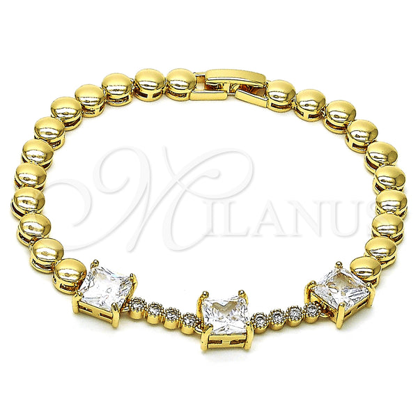 Gold Filled Bracelet — Fancy Bracelet with White Cubic Zirconia Polished 03. — main product view — SKU 147860 | Oro Laminado brazalete — elegante Bracelet with blanco Cubic Zirconia pulido 03. — SKU 147860
