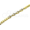 Oro Laminado Fancy Bracelet, Gold Filled Style Teardrop Design, with White Cubic Zirconia, Polished, Golden Finish, 03.283.0131.08 (05 MM Thickness, 8 Inches Length)