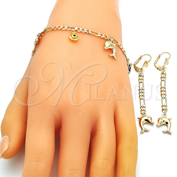 Gold Filled Ring — Necklace Bracelet and Earring Dolphin and Evil Eye — alternate product view — SKU 147868 | Oro Laminado anillo — Necklace Bracelet and Earring Dolphin and Evil Eye — SKU 147868