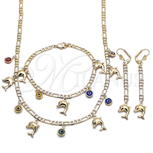 Gold Filled Ring — Necklace Bracelet and Earring Dolphin and Evil Eye — main product view — SKU 147868 | Oro Laminado anillo — Necklace Bracelet and Earring Dolphin and Evil Eye — SKU 147868