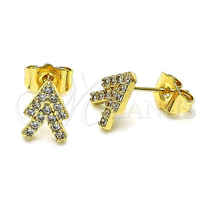 Gold Filled Ring — Stud Earring with White Micro Pave Polished 02. — main product view — SKU 147877 | Oro Laminado anillo — Stud Earring with blanco Micro Pave pulido 02. — SKU 147877