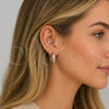 Oro Laminado Stud Earring, Gold Filled Style Polished, Rhodium Finish, 02.163.0155.1.20