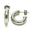 Oro Laminado Stud Earring, Gold Filled Style Polished, Rhodium Finish, 02.163.0155.1.20