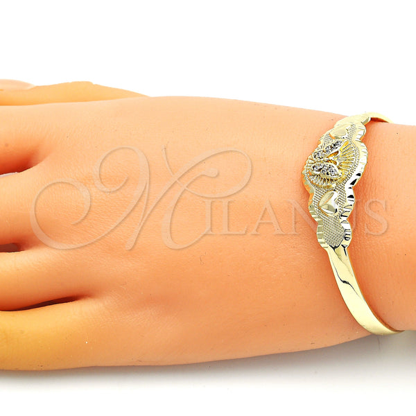 Gold Filled Jewelry — Individual Bangle Butterfly and Heart Design with White — alternate product view — SKU 147931 | Oro Laminado joyería — Individual Bangle Butterfly and corazón diseño with blanco — SKU 147931
