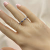 Oro Laminado Multi Stone Ring, Gold Filled Style Evil Eye Design, with White Cubic Zirconia, Blue Enamel Finish, Golden Finish, 01.253.0041 (One size fits all)