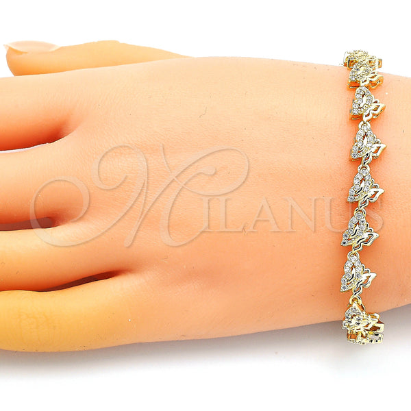 Gold Filled Bracelet — Fancy Bracelet Butterfly Design with White Micro Pave — alternate product view — SKU 147937 | Oro Laminado brazalete — elegante Bracelet Butterfly diseño with blanco Micro Pave — SKU 147937