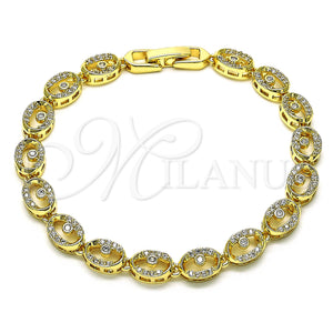 Gold Filled Bracelet — Fancy Bracelet Evil Eye Design with White Micro — main product view — SKU 147939 | Oro Laminado brazalete — elegante Bracelet Evil Eye diseño with blanco Micro — SKU 147939