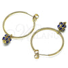 Oro Laminado Medium Hoop, Gold Filled Style with Sapphire Blue Crystal, Polished, Golden Finish, 02.63.2736.30