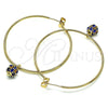 Oro Laminado Large Hoop, Gold Filled Style with Sapphire Blue Crystal, Polished, Golden Finish, 02.63.2736.50