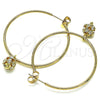 Oro Laminado Medium Hoop, Gold Filled Style with White Crystal, Polished, Golden Finish, 02.63.2736.2.40