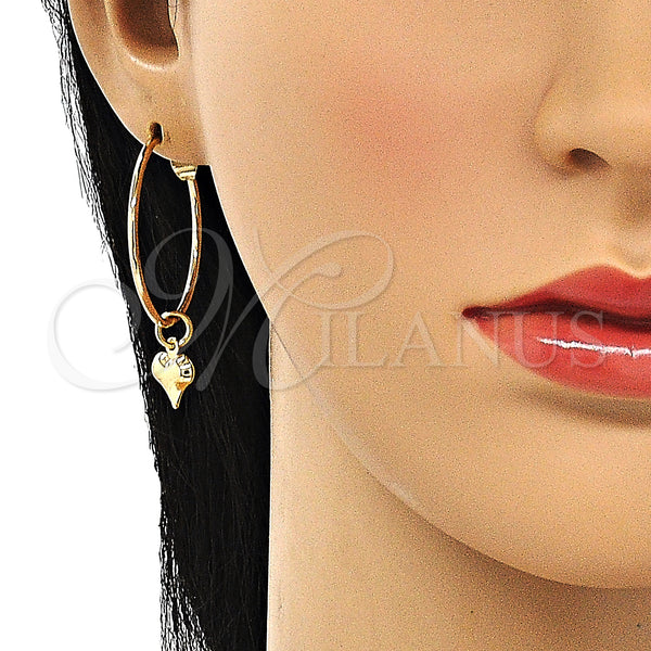 Gold Filled Hoop Earrings — Medium Hoop Heart Design Polished 02.63. — alternate product view — SKU 147952 | Oro Laminado aretes de aro — Medium Hoop corazón diseño pulido 02.63. — SKU 147952