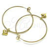 Oro Laminado Large Hoop, Gold Filled Style Heart Design, Polished, Golden Finish, 02.63.2737.50