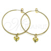 Oro Laminado Large Hoop, Gold Filled Style Heart Design, Polished, Golden Finish, 02.63.2737.50
