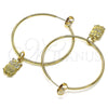 Oro Laminado Medium Hoop, Gold Filled Style Owl Design, Polished, Golden Finish, 02.63.2738.40