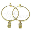 Oro Laminado Medium Hoop, Gold Filled Style Owl Design, Polished, Golden Finish, 02.63.2738.40