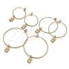 Oro Laminado Medium Hoop, Gold Filled Style Teddy Bear Design, Polished, Golden Finish, 02.63.2740.40
