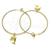 Oro Laminado Large Hoop, Gold Filled Style Dolphin Design, Polished, Golden Finish, 02.63.2741.50