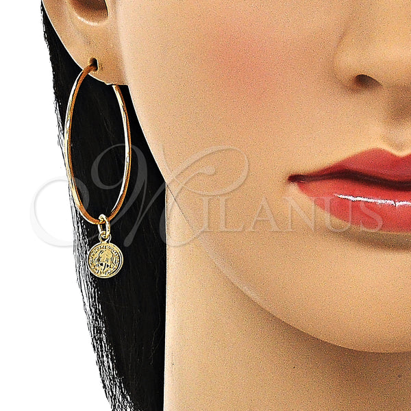Gold Filled Hoop Earrings — Medium Hoop Polished 02.63. — alternate product view — SKU 147969 | Oro Laminado aretes de aro — Medium Hoop pulido 02.63. — SKU 147969
