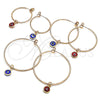 Oro Laminado Medium Hoop, Gold Filled Style Evil Eye Design, Blue Resin Finish, Golden Finish, 02.63.2743.30