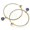 Oro Laminado Large Hoop, Gold Filled Style Evil Eye Design, Blue Resin Finish, Golden Finish, 02.63.2743.50