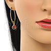 Oro Laminado Medium Hoop, Gold Filled Style Evil Eye Design, Red Resin Finish, Golden Finish, 02.63.2743.1.30