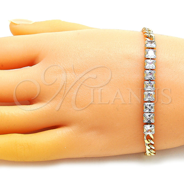 Gold Filled Bracelet — Fancy Bracelet with White Cubic Zirconia Polished 03. — alternate product view — SKU 147980 | Oro Laminado brazalete — elegante Bracelet with blanco Cubic Zirconia pulido 03. — SKU 147980