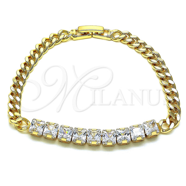 Gold Filled Bracelet — Fancy Bracelet with White Cubic Zirconia Polished 03. — main product view — SKU 147980 | Oro Laminado brazalete — elegante Bracelet with blanco Cubic Zirconia pulido 03. — SKU 147980