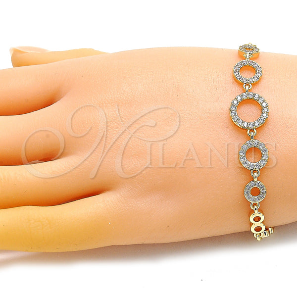 Gold Filled Bracelet — Fancy Bracelet with White Micro Pave Polished 03. — alternate product view — SKU 147992 | Oro Laminado brazalete — elegante Bracelet with blanco Micro Pave pulido 03. — SKU 147992