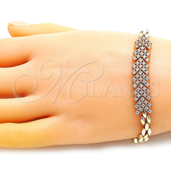 Gold Filled Bracelet — Fancy Bracelet with White Cubic Zirconia Polished 03. — alternate product view — SKU 148009 | Oro Laminado brazalete — elegante Bracelet with blanco Cubic Zirconia pulido 03. — SKU 148009