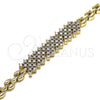Oro Laminado Fancy Bracelet, Gold Filled Style with White Cubic Zirconia, Polished, Golden Finish, 03.283.0163.07 (06 MM Thickness, 7 Inches Length)