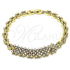 Oro Laminado Fancy Bracelet, Gold Filled Style with White Cubic Zirconia, Polished, Golden Finish, 03.283.0163.07 (06 MM Thickness, 7 Inches Length)
