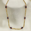 Oro Laminado Fancy Necklace, Gold Filled Style with Black Crystal, Polished, Golden Finish, 03.64.0132.18 (03 MM Thickness, 18 Inches Length)