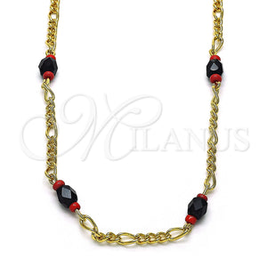 Gold Filled Necklace — Fancy Necklace with Black Crystal Polished 03.64. 03 — main product view — SKU 148018 | Oro Laminado collar — elegante Necklace with negro cristal pulido 03.64. 03 — SKU 148018