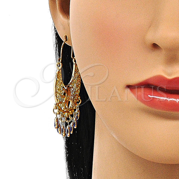 Gold Filled Ring — Long Earring Elephant and Evil Eye Design with — alternate product view — SKU 148036 | Oro Laminado anillo — Long Earring Elephant and Evil Eye diseño with — SKU 148036