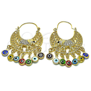 Gold Filled Ring — Long Earring Elephant and Evil Eye Design with — main product view — SKU 148037 | Oro Laminado anillo — Long Earring Elephant and Evil Eye diseño with — SKU 148037
