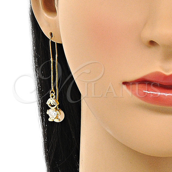 Gold Filled Ring — Threader Earring Little Boy and Heart Design with — alternate product view — SKU 148041 | Oro Laminado anillo — Threader Earring Little Boy and corazón diseño with — SKU 148041