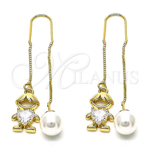 Gold Filled Ring — Threader Earring Little Boy and Heart Design with — main product view — SKU 148041 | Oro Laminado anillo — Threader Earring Little Boy and corazón diseño with — SKU 148041