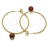 Oro Laminado Medium Hoop, Gold Filled Style with Brown Goldstone Venturina, Polished, Golden Finish, 02.63.2744.40