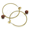 Oro Laminado Medium Hoop, Gold Filled Style with Brown Goldstone Venturina, Polished, Golden Finish, 02.63.2744.40