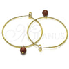 Oro Laminado Large Hoop, Gold Filled Style with Brown Goldstone Venturina, Polished, Golden Finish, 02.63.2744.50