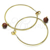Oro Laminado Large Hoop, Gold Filled Style with Brown Goldstone Venturina, Polished, Golden Finish, 02.63.2744.50