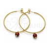 Oro Laminado Large Hoop, Gold Filled Style with Brown Goldstone Venturina, Polished, Golden Finish, 02.63.2744.50