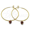 Oro Laminado Large Hoop, Gold Filled Style with Brown Goldstone Venturina, Polished, Golden Finish, 02.63.2744.50