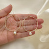 Oro Laminado Medium Hoop, Gold Filled Style with Ivory Pearl, Polished, Golden Finish, 02.63.2744.1.40