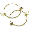 Oro Laminado Medium Hoop, Gold Filled Style with Ivory Pearl, Polished, Golden Finish, 02.63.2744.1.40