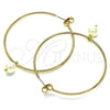 Oro Laminado Large Hoop, Gold Filled Style with Ivory Pearl, Polished, Golden Finish, 02.63.2744.1.50