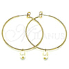 Oro Laminado Large Hoop, Gold Filled Style with Ivory Pearl, Polished, Golden Finish, 02.63.2744.1.50