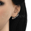 Oro Laminado Earcuff, Gold Filled Style with Multicolor Micro Pave and Garnet Cubic Zirconia, Polished, Golden Finish, 02.210.0674